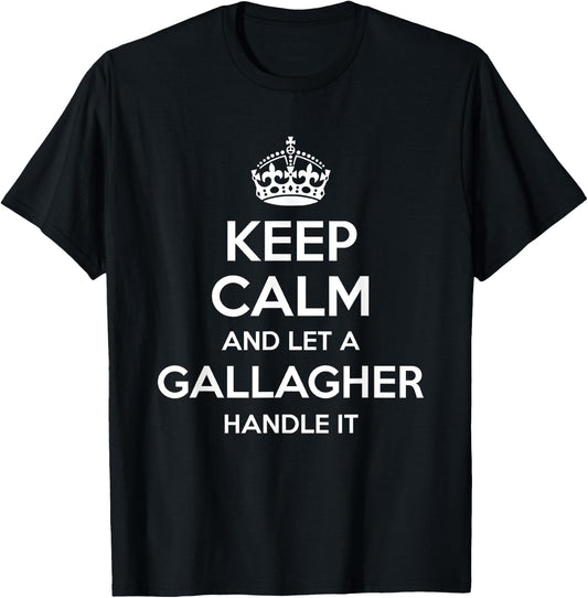 GALLAGHER Funny Surname Family Tree Birthday Reunion Gift T-Shirt - T-Shirt | Black