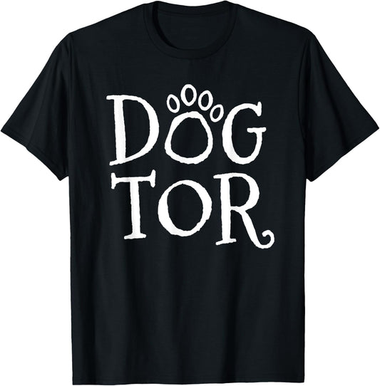 Dogtor Funny Dog Doctor Vet Tech Veterinarian Women Girls T-Shirt - T-Shirt | Black