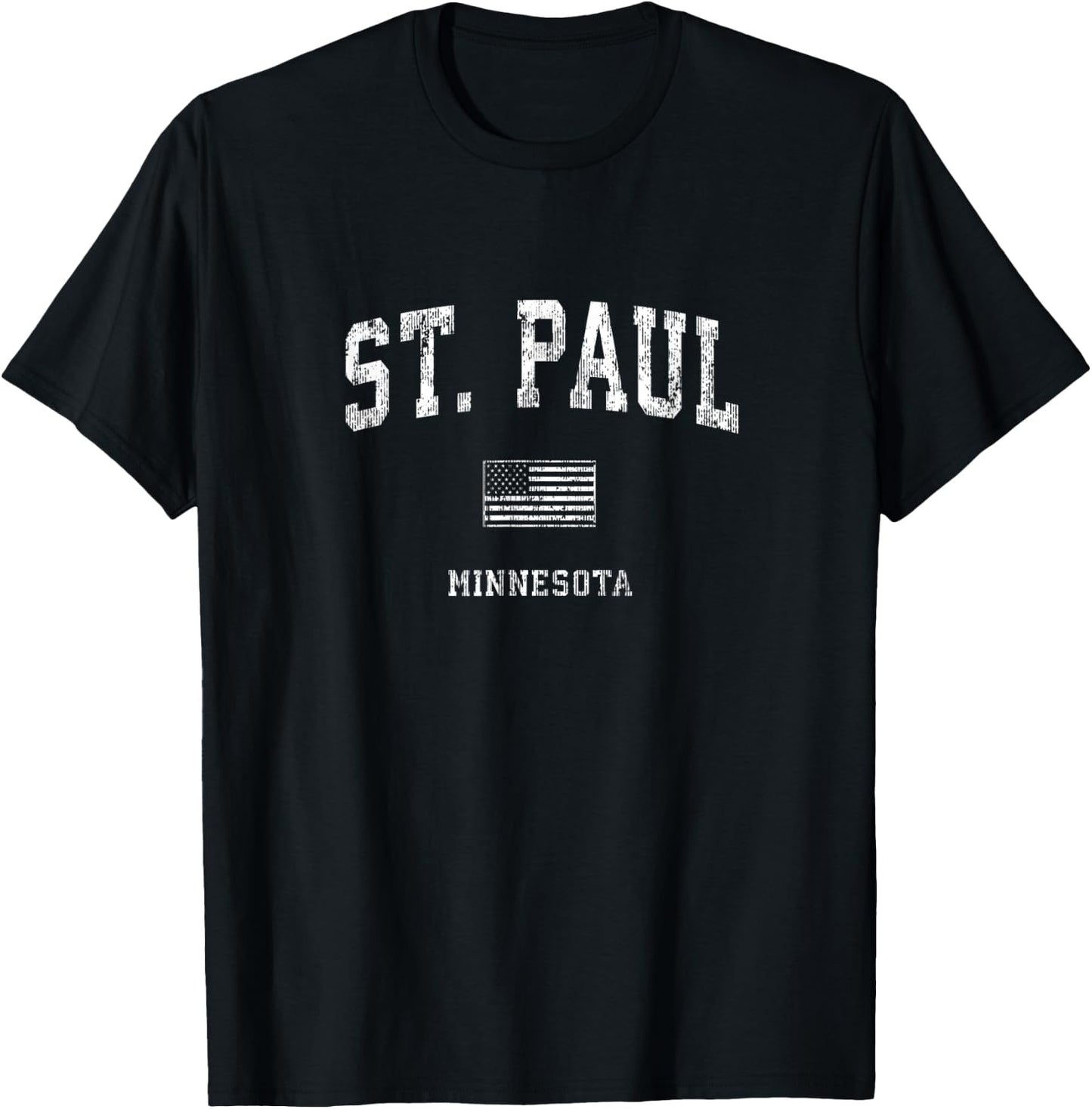 St. Paul Minnesota MN Vintage American Flag Kids Men T-Shirt - T-Shirt | Black