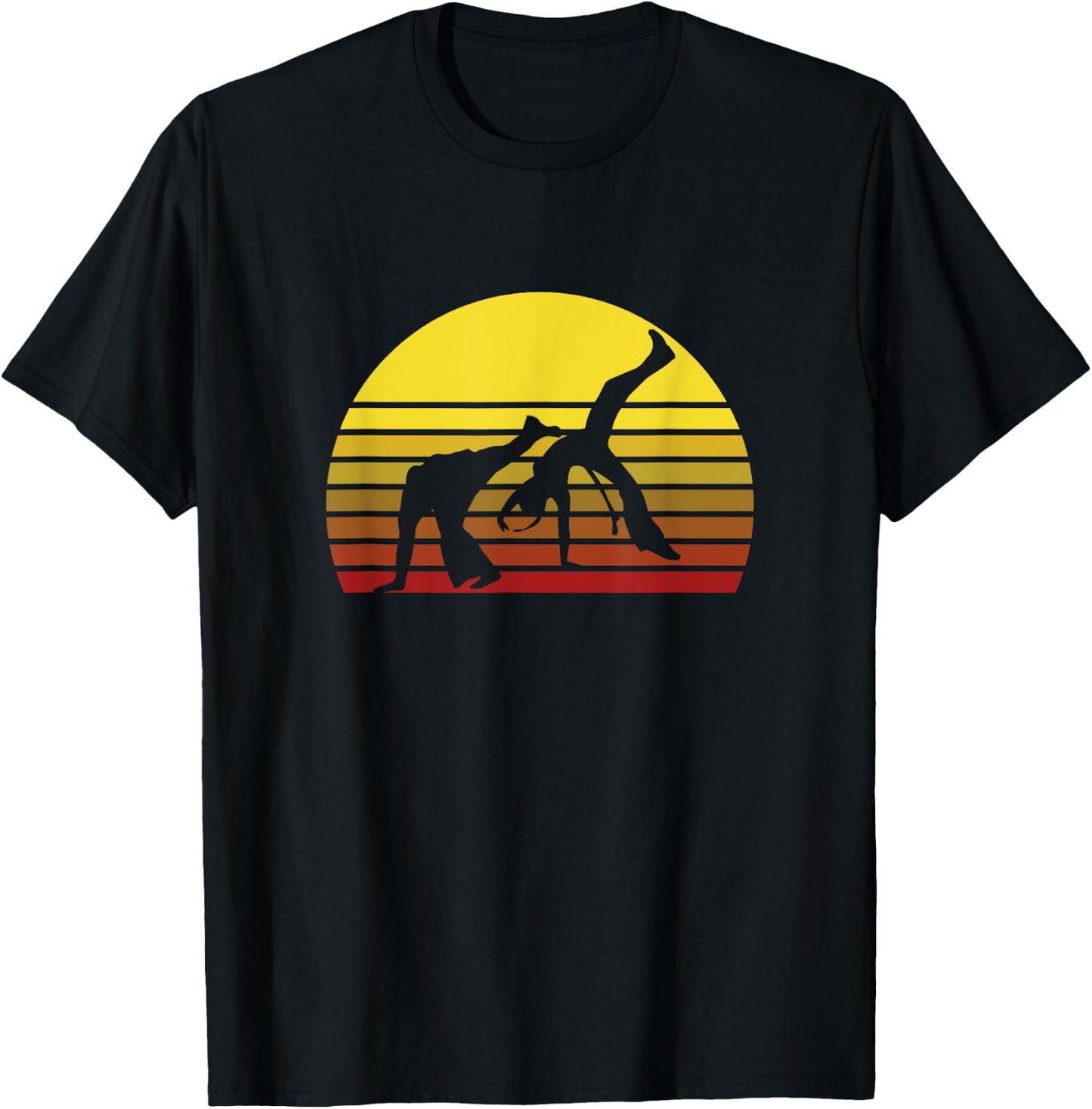 Afro Brazilian Capoeira Dance Martial Artist Silhouette T-Shirt - T-Shirt | Black