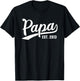 Papa 2013 Papa Since 2013 Papa Est 2013 T-Shirt - T-Shirt | Black