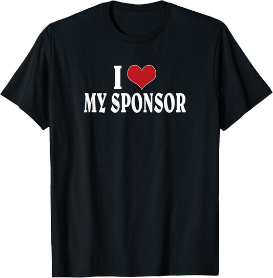 I Love My Sponsor Alcoholics Anonymous AA Daily Reflection T-Shirt - T-Shirt | Black