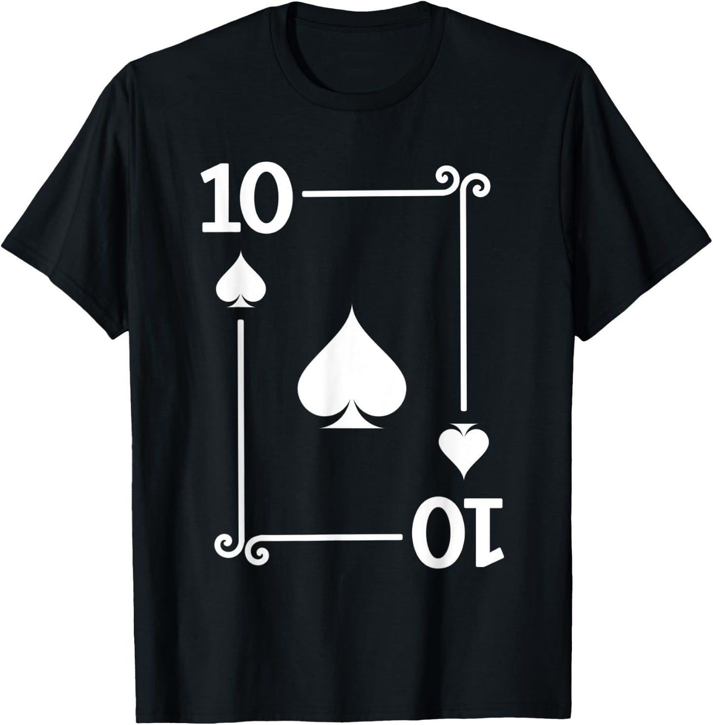 Playing Cards Costume - 10 Spades Card - Ten Card T-Shirt - T-Shirt | Black