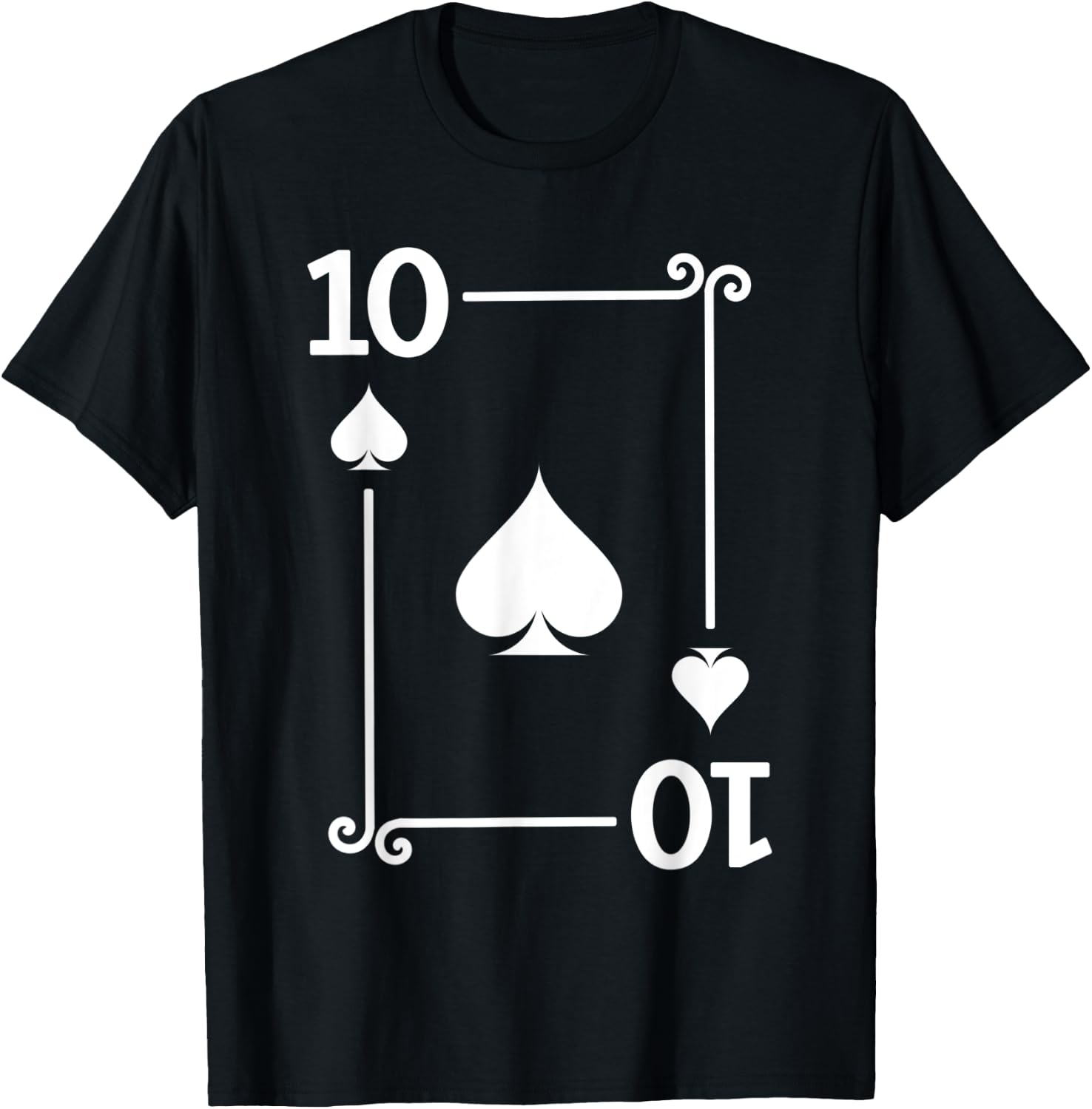 Playing Cards Costume - 10 Spades Card - Ten Card T-Shirt - T-Shirt | Black