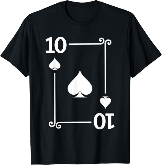 Playing Cards Costume - 10 Spades Card - Ten Card T-Shirt - T-Shirt | Black