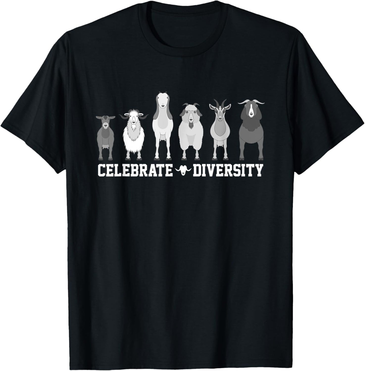 Celebrate Diversity Goats Funny Pet Goat Animal Lovers Gift T-Shirt - T-Shirt | Black