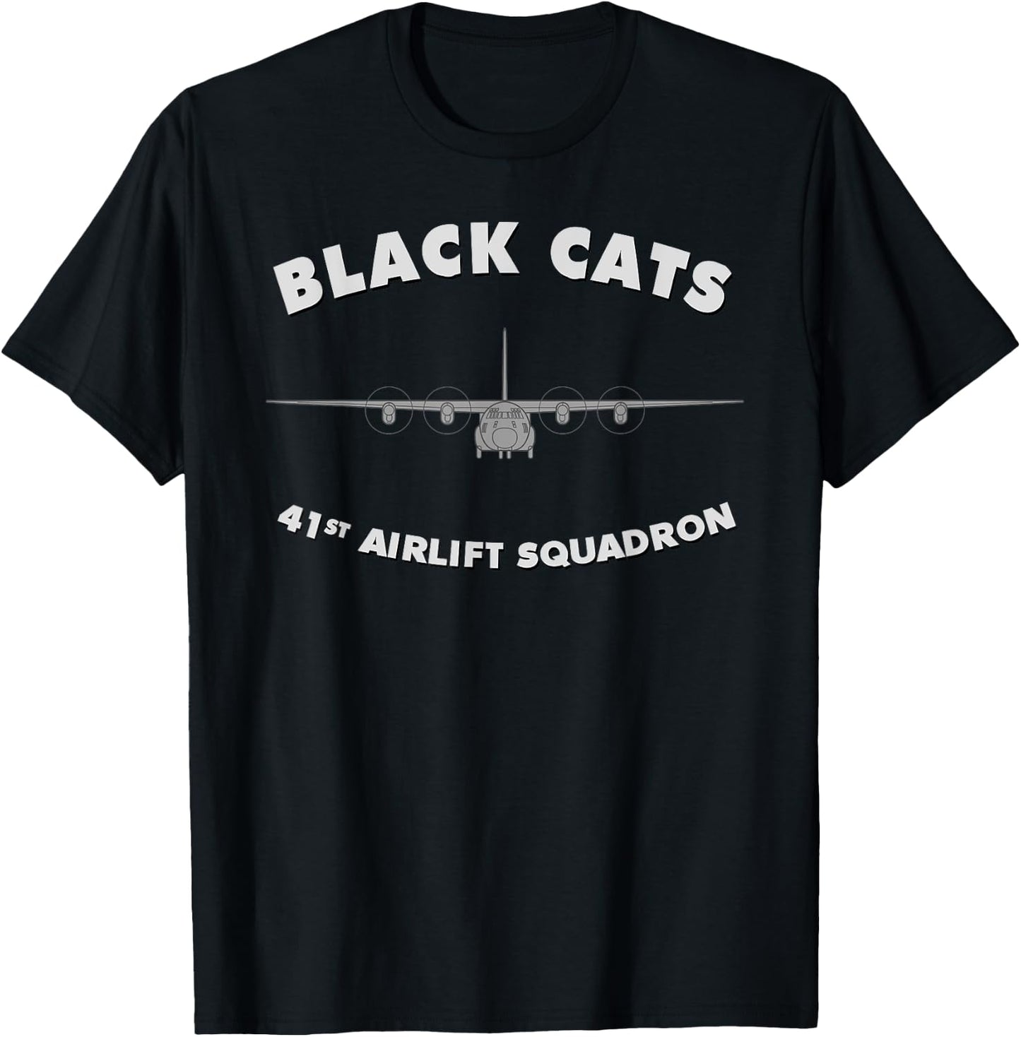 41st Airlift Squadron Black Cats T-Shirt - T-Shirt | Black