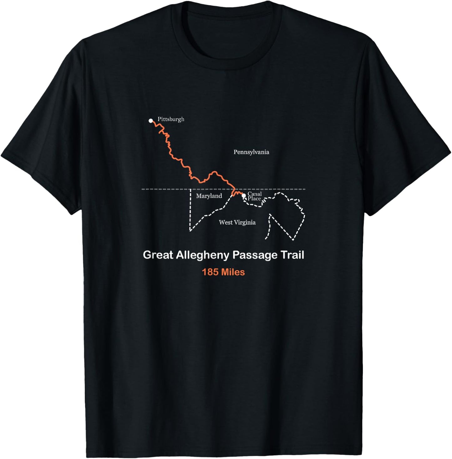 Route Map of the GAP Trail T-Shirt - T-Shirt | Black