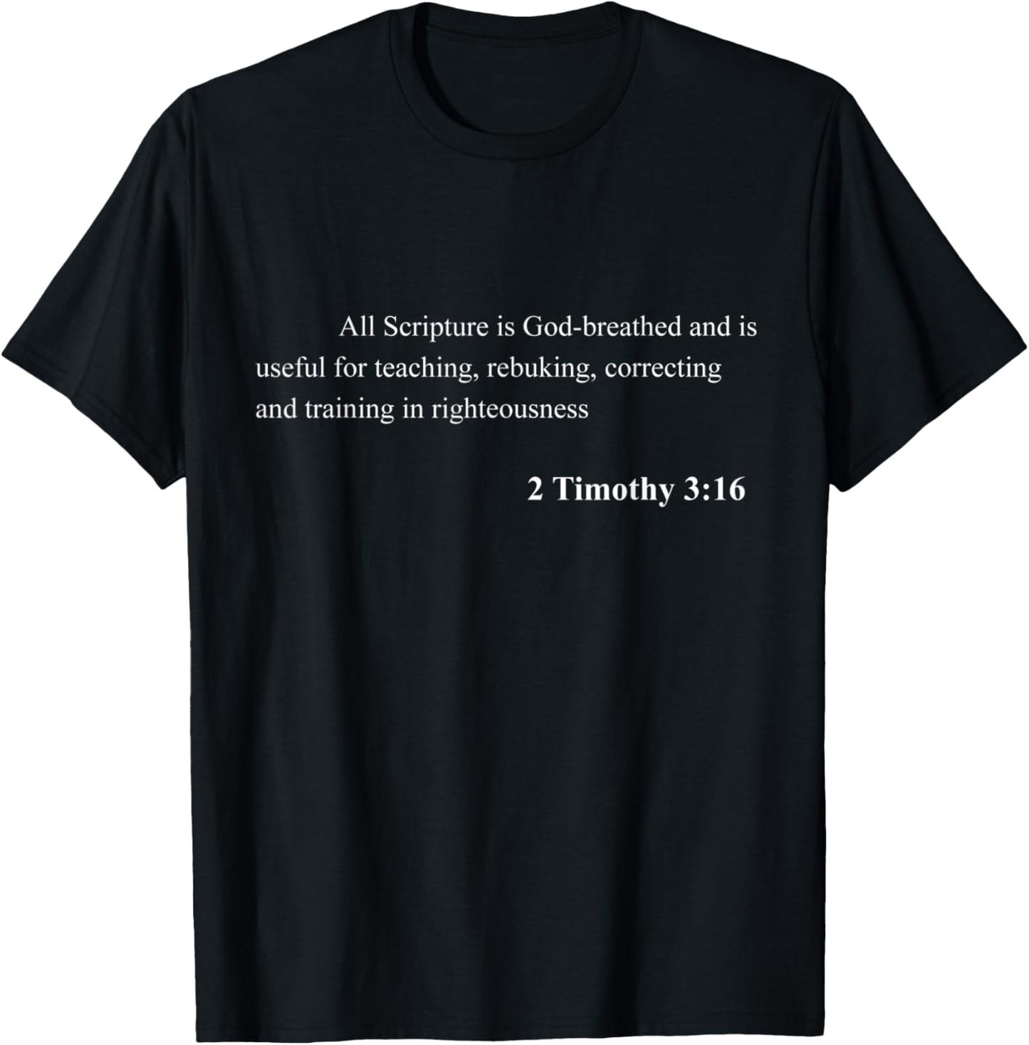Bible Verse 2 Timothy 3:16 Christian Jesus Psalm Scripture T-Shirt - T-Shirt | Black
