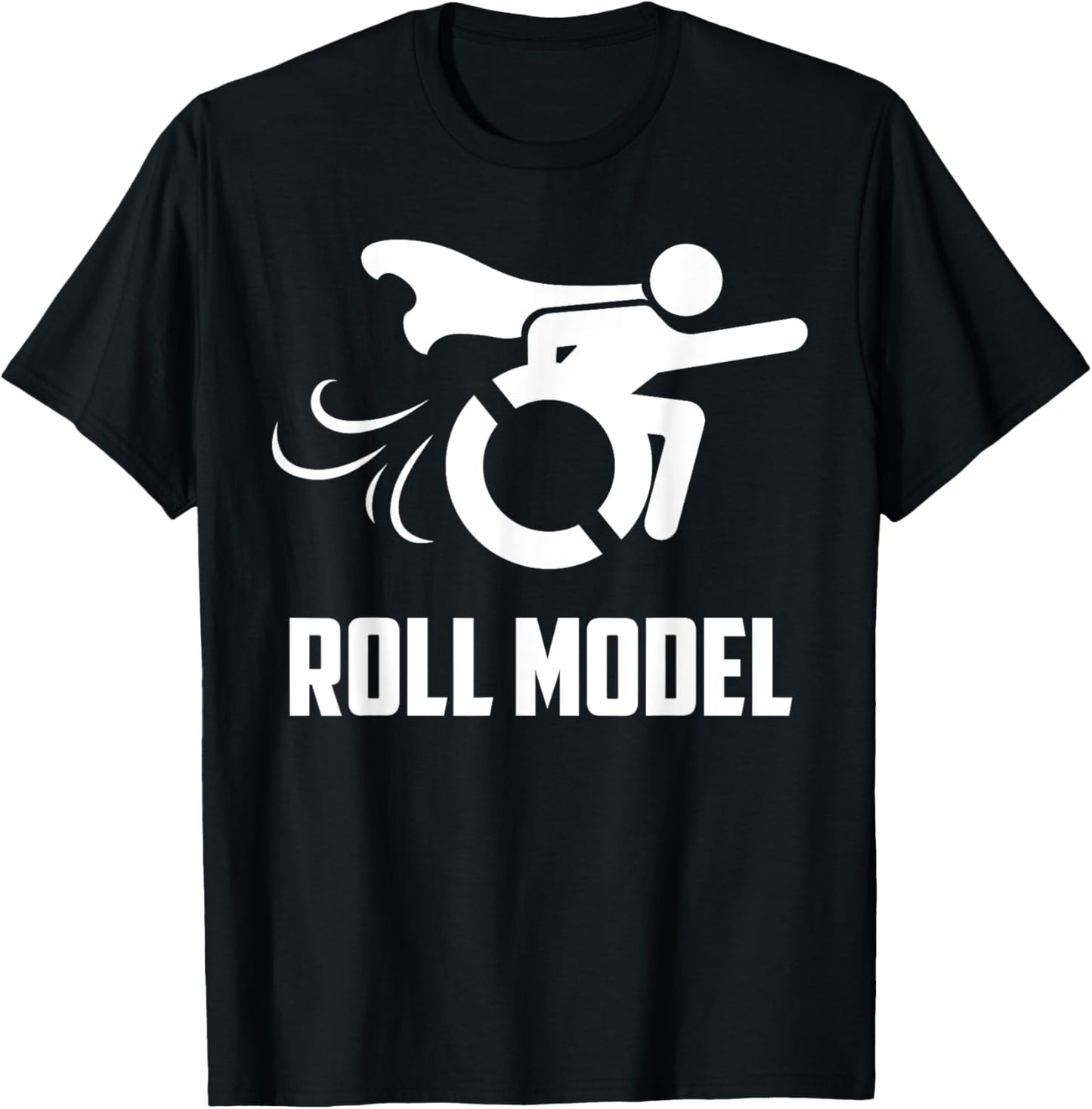 Wheelchair Handicap Art Women Roll Model Wheelchair T-Shirt - T-Shirt | Black