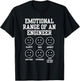 Emotional Range Of An Engineer Funny Engineering Faces Fan T-Shirt - T-Shirt | Black