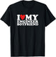 I Love My Engineer Boyfriend Bf Valentines Day Women Girls T-Shirt - T-Shirt | Black
