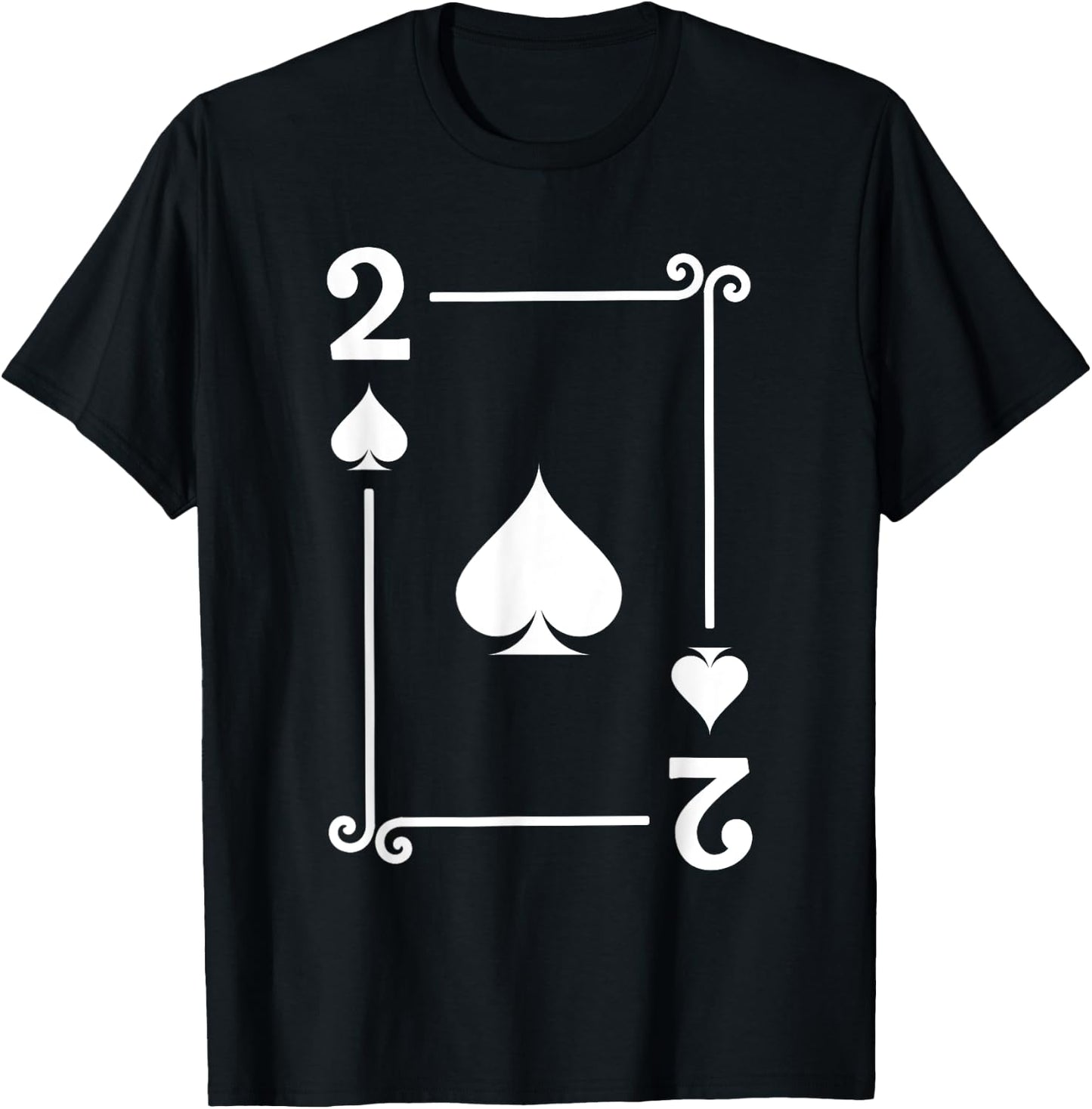 Playing Cards Costume - 2 Spades Card - Two Card T-Shirt - T-Shirt | Black