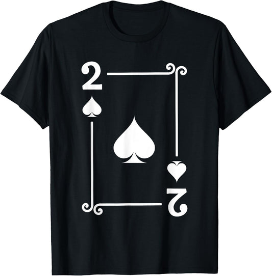 Playing Cards Costume - 2 Spades Card - Two Card T-Shirt - T-Shirt | Black