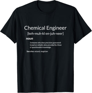 Chemical Engineering Apparel Funny Chemical Engineer Definition - Men's -Adults Black Short Sleeve Classic Fit Collarless - Small T-Shirt - T-Shirt | Black
