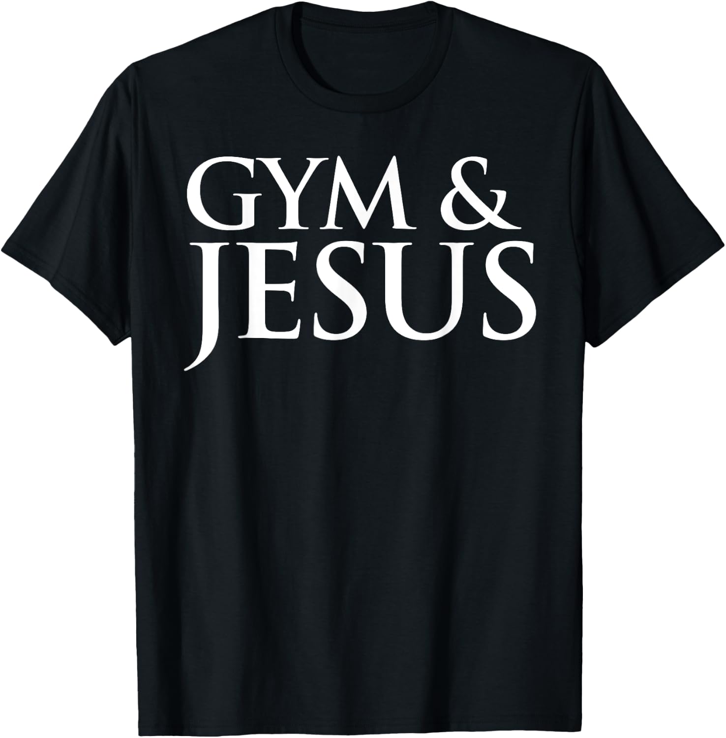 Distressed Gym & Jesus Funny Christian Workout Gift T-Shirt - T-Shirt | Black