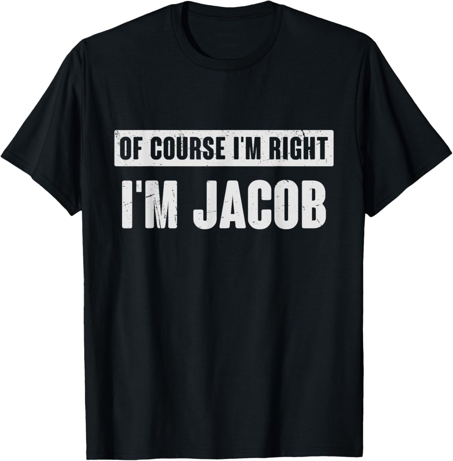 Christmas Birthday Gifts For Jacob - Funny Jacob Name Gift - Men's Black Small Retro Letter Print Short Sleeve T-Shirt - T-Shirt | Black