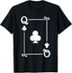 Playing Cards Costume - Queen Clubs Card - Queen Card T-Shirt - T-Shirt | Black