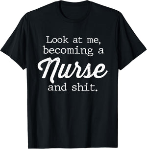 Nursing Student Gifts Women Girls Nurse Themed Graduation T-Shirt - T-Shirt | Black