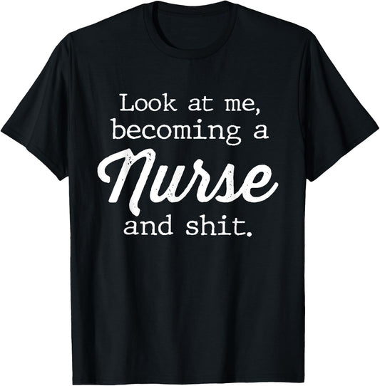 Nursing Student Gifts Women Girls Nurse Themed Graduation T-Shirt - T-Shirt | Black