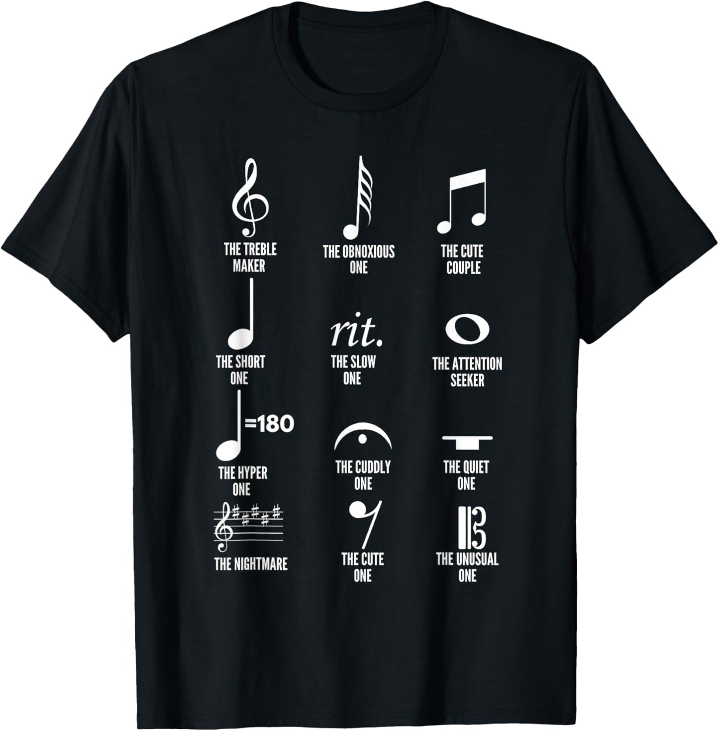 Musical Notes Symbol Definition Funny Musician Bands T-Shirt - T-Shirt | Black