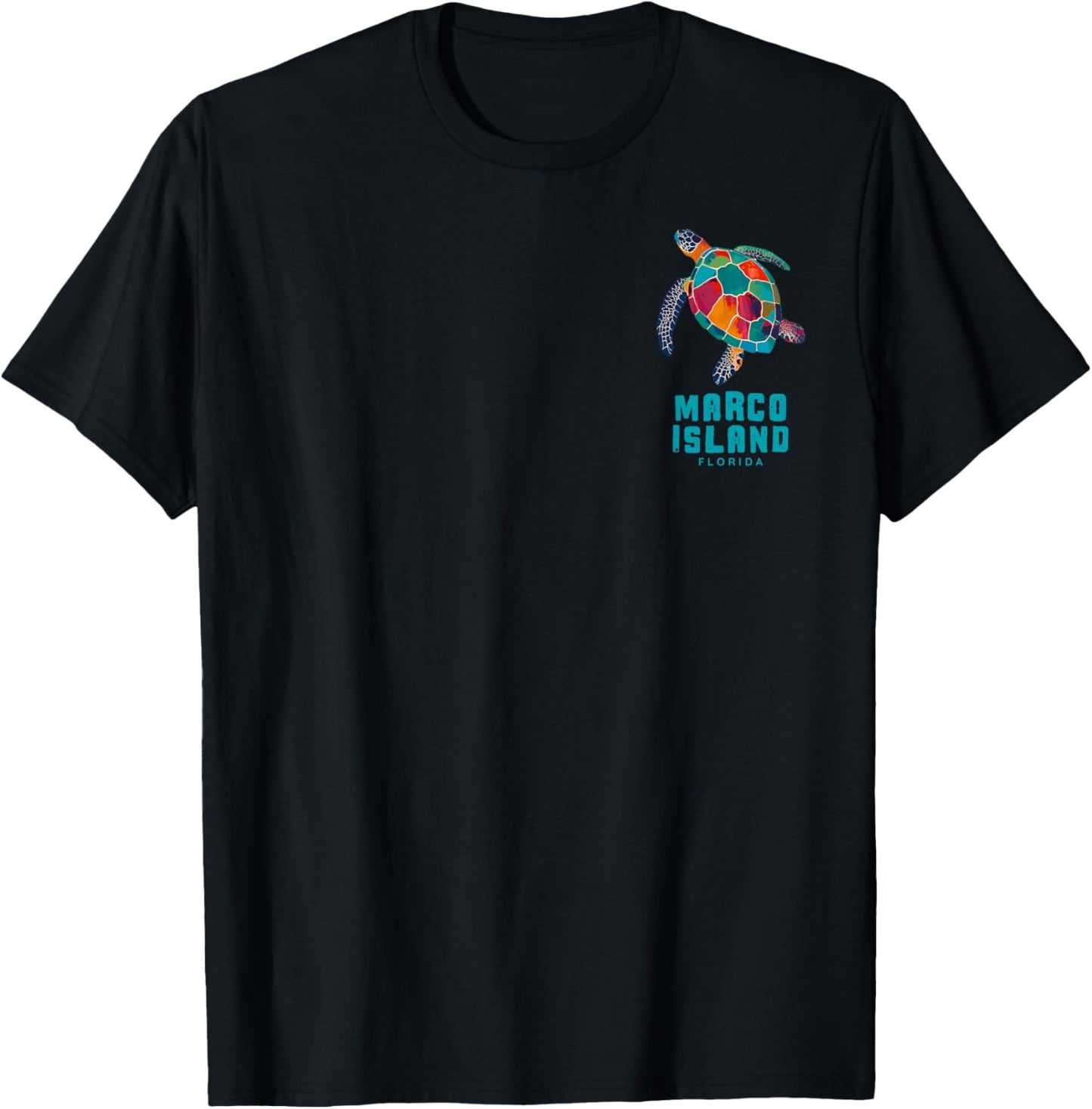Marco Island Florida Sea Turtle Beach Vacation Retro Vintage T-Shirt - T-Shirt | Black
