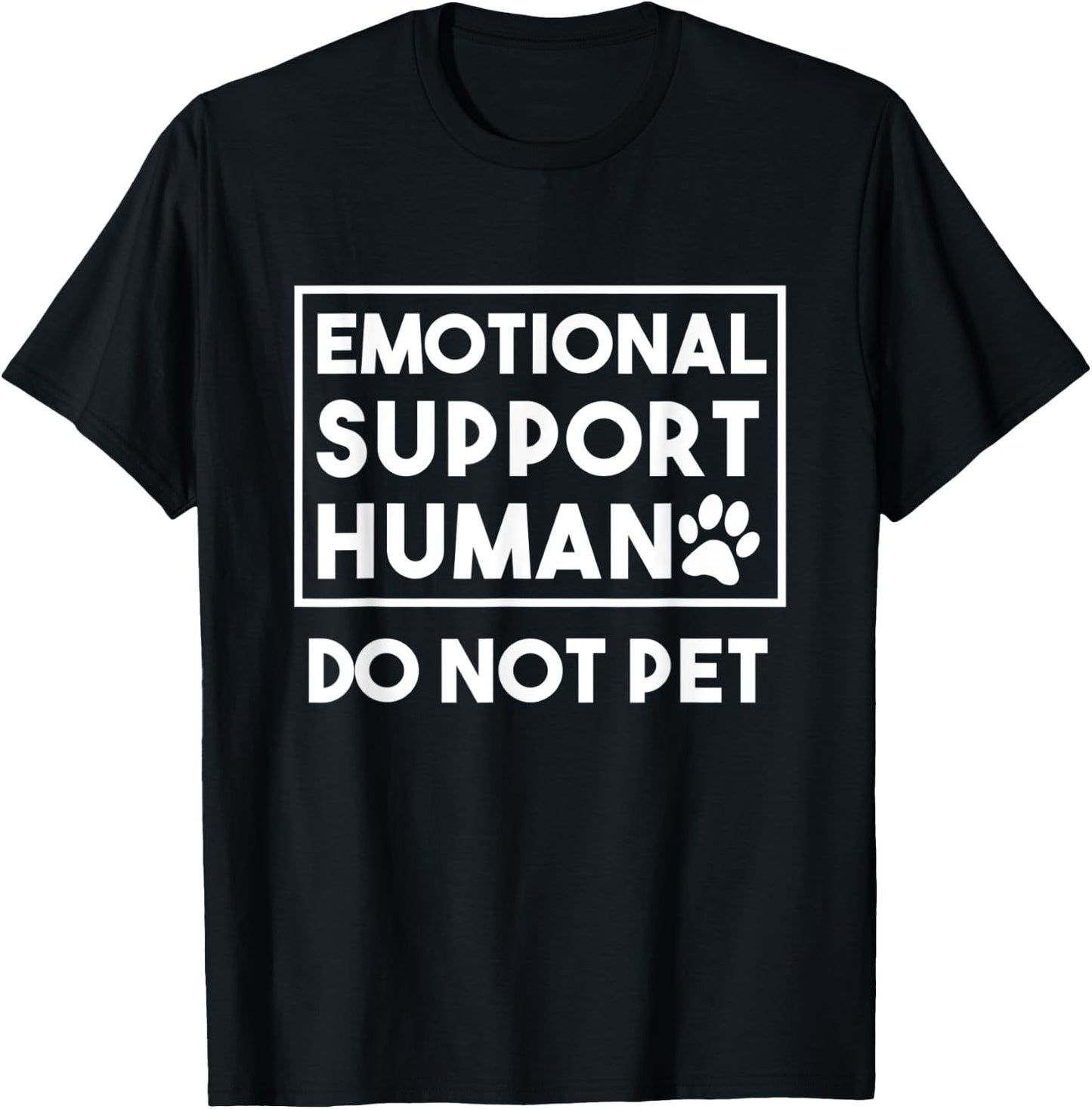 Emotional Support Human ESA Service Dog Funny Animal Service T-Shirt - T-Shirt | Black