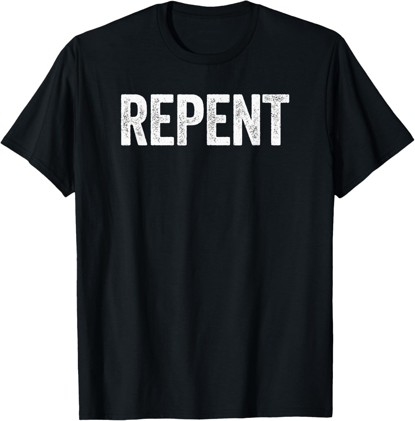 Repent Bold Text Christian T-Shirt - T-Shirt | Black