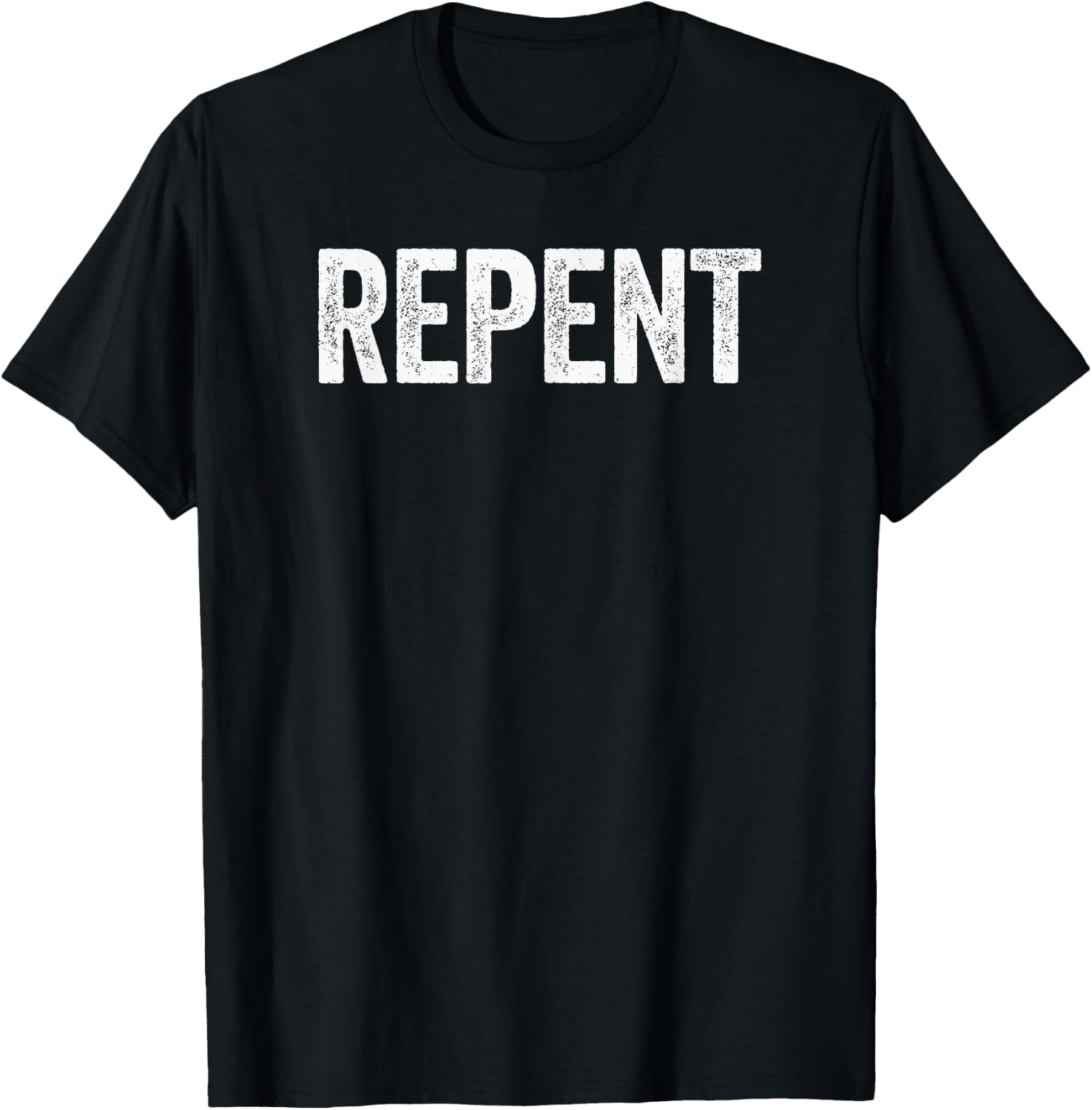 Repent Bold Text Christian T-Shirt - T-Shirt | Black
