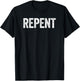 Repent Bold Text Christian T-Shirt - T-Shirt | Black