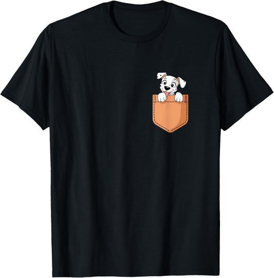 Dalmatians In Pocket Dog Owner Cute Puppy Lover T-Shirt - T-Shirt | Black