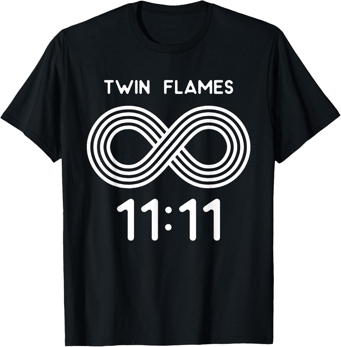 Twin Flame Soul Mate 11:11 Heart Eleven Infinity Design T-Shirt - T-Shirt | Black