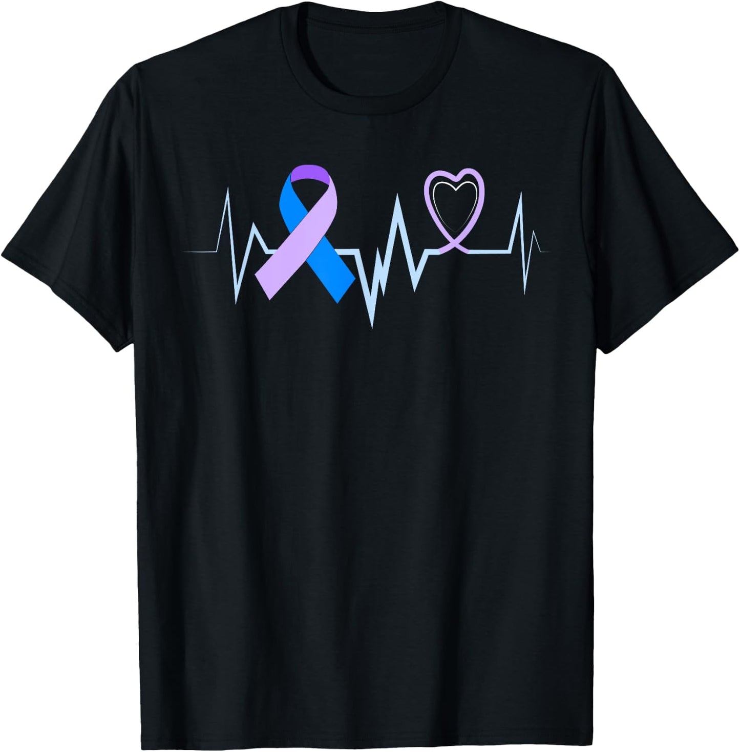 Heartbeat Ribbon Preeclampsia Shirt Preeclampsia Awareness T-Shirt - T-Shirt | Black