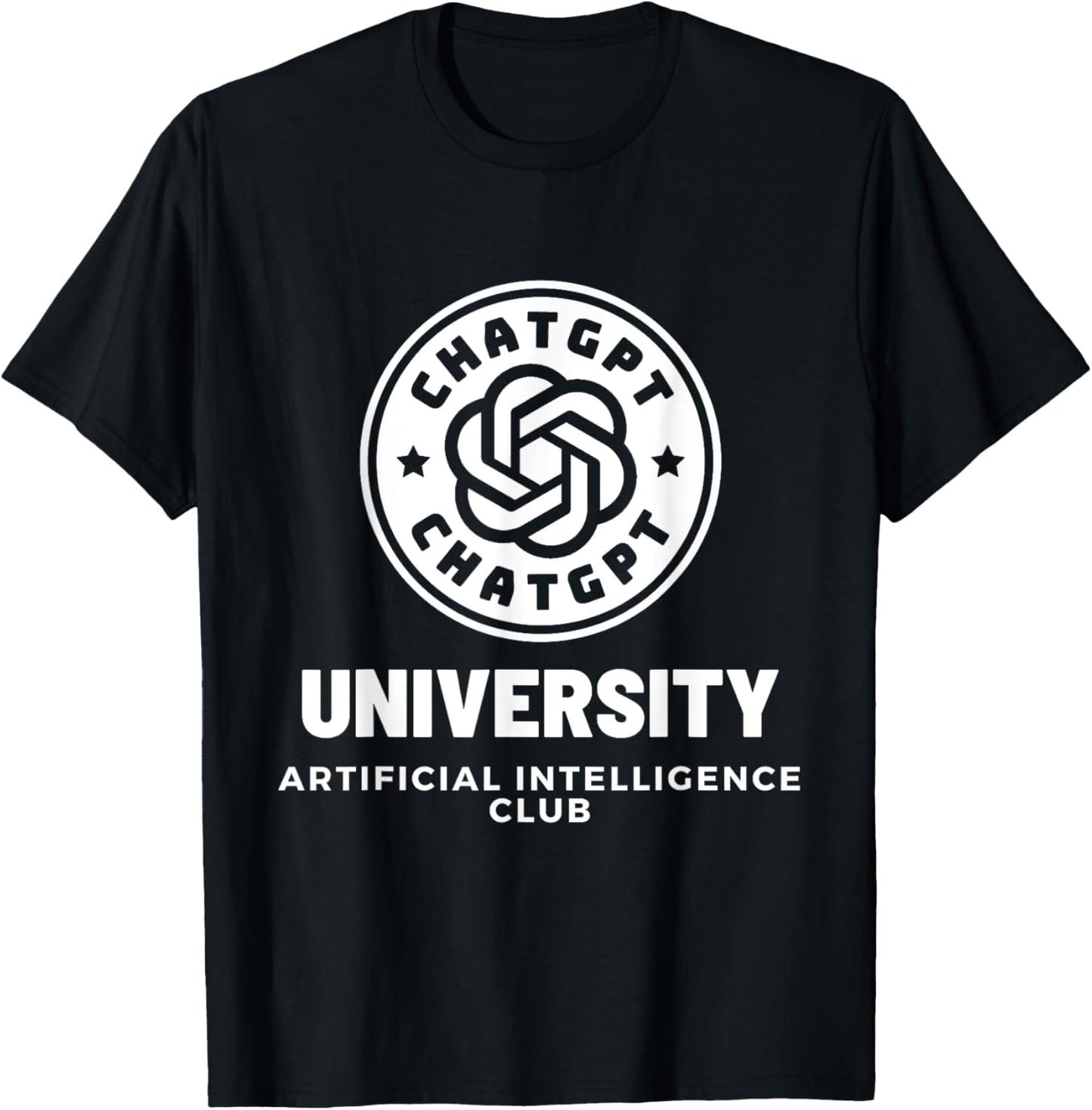 ChatGPT University Artificial Intelligence Club Funny AI T-Shirt - T-Shirt | Black