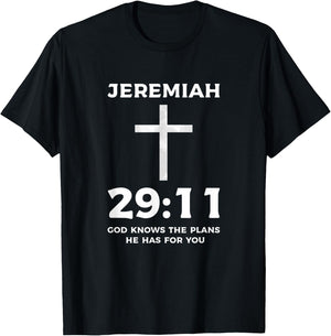 Bible God Knows The Plans He Has For You Jeremiah 29 11 T-Shirt - T-Shirt | Black