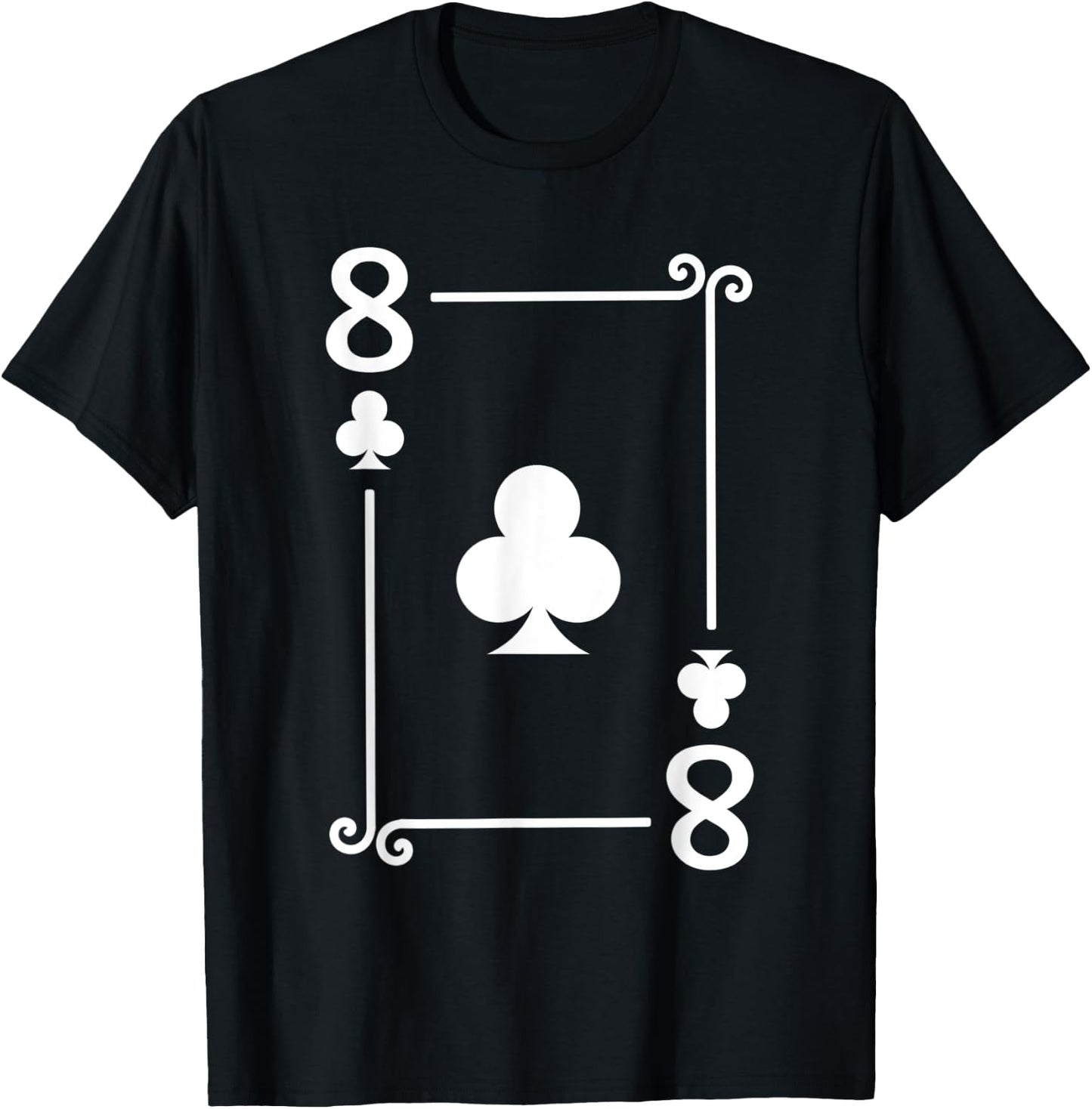 Playing Cards Costume - 8 Clubs Card - Eight Card T-Shirt - T-Shirt | Black