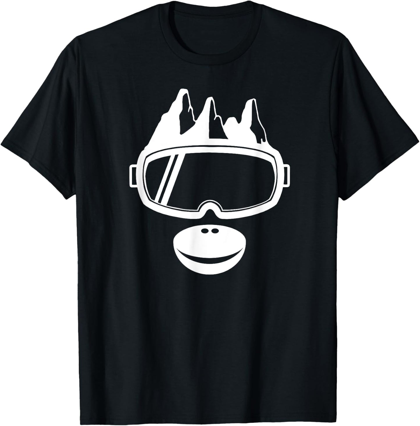 Ski Goggles Mountains Ape Monkey Face - Apres Ski Skier Gift T-Shirt - T-Shirt | Black