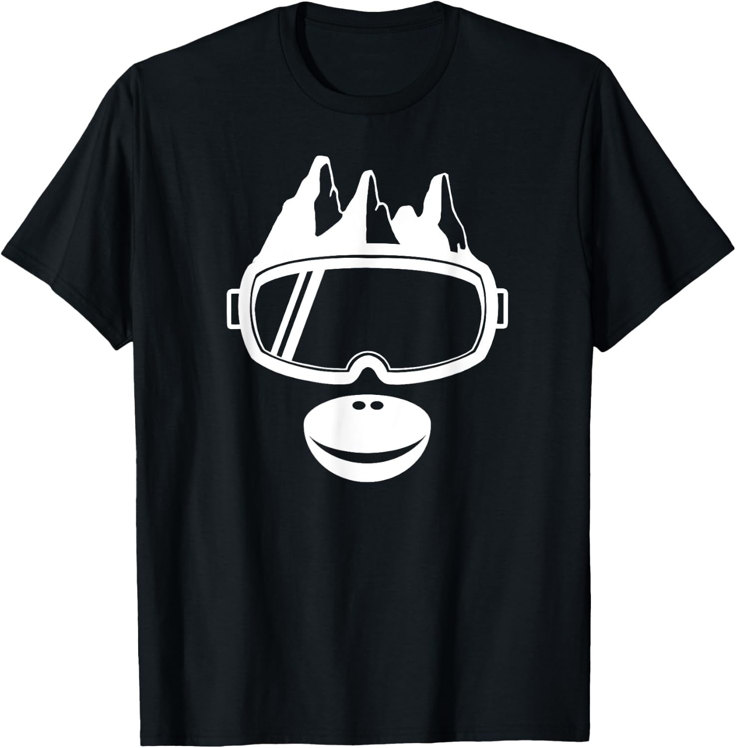 Ski Goggles Mountains Ape Monkey Face - Apres Ski Skier Gift T-Shirt - T-Shirt | Black