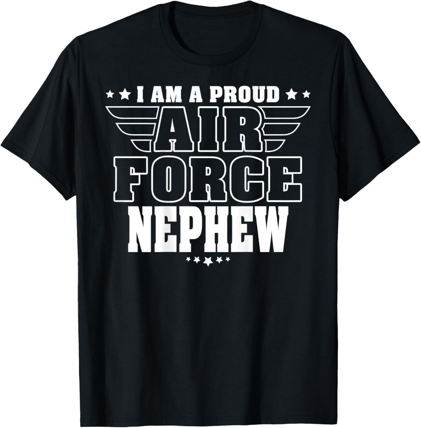 Proud Air Force Nephew Patriotic Pride Military Family Kids Men T-Shirt - T-Shirt | Black