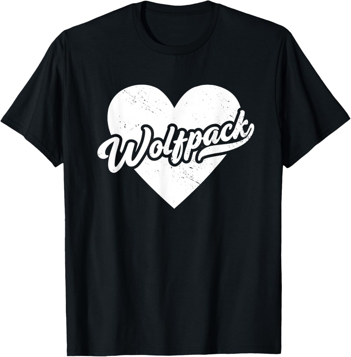 Vintage Wolfpack High School Spirit Go Pack Love T-Shirt - T-Shirt | Black