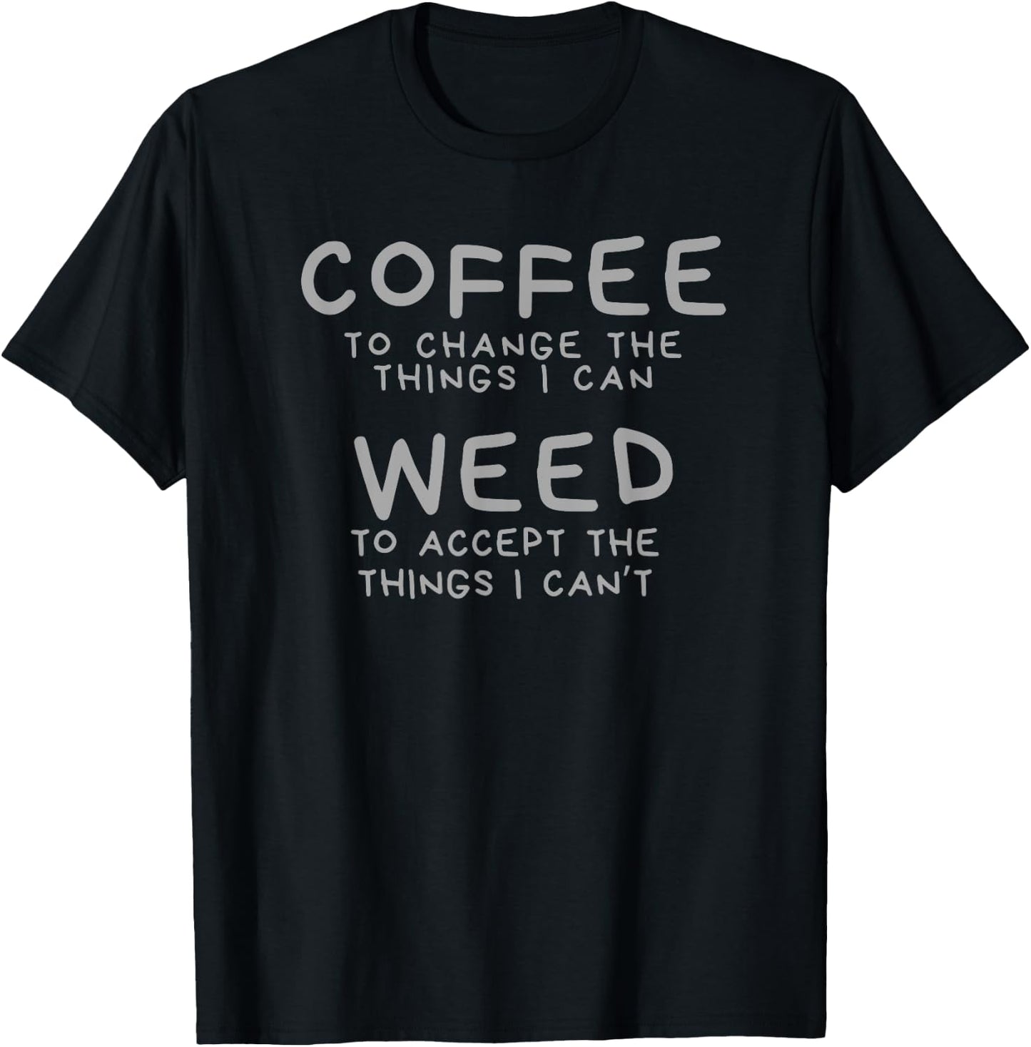 Coffee & Weed Funny Marijuana Cannabis Caffeine Pot T-Shirt - T-Shirt | Black