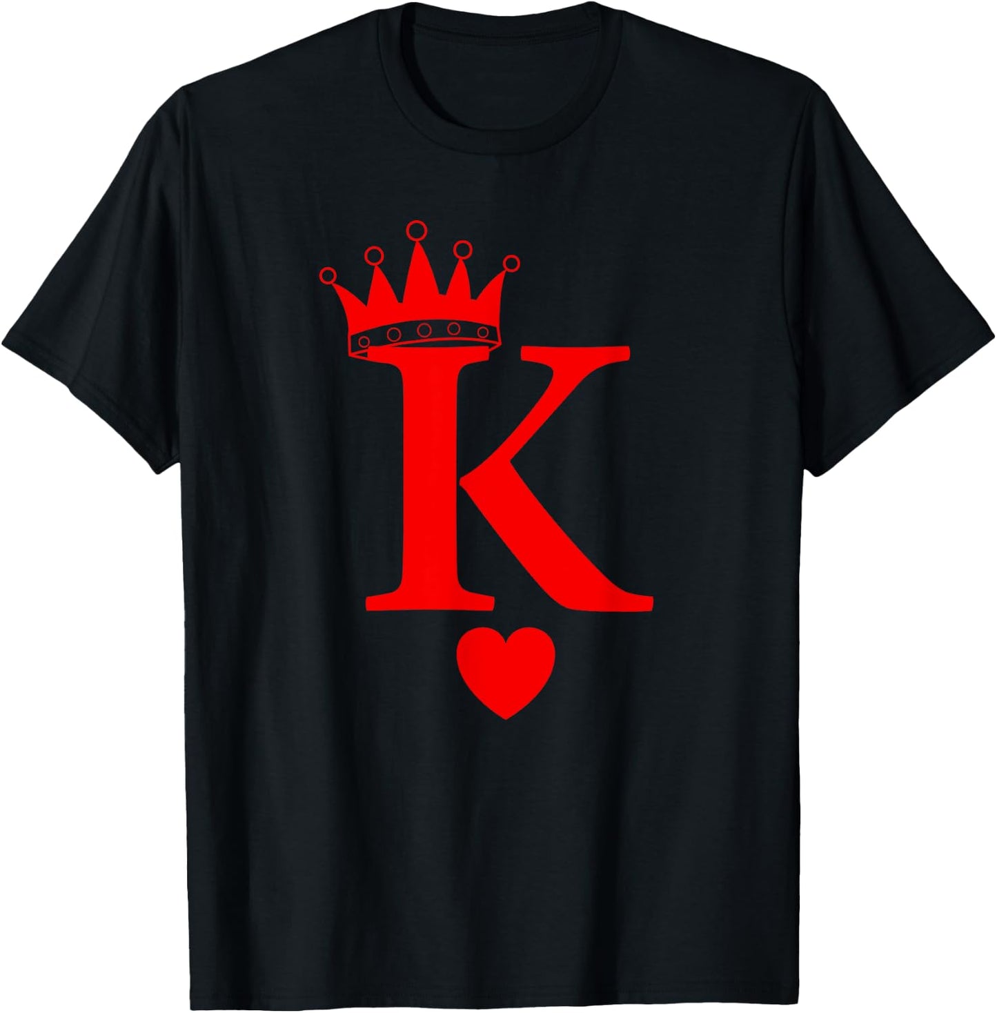 King of Hearts, Queen of Hearts Playing Cards, Deck of Cards T-Shirt - T-Shirt | Black