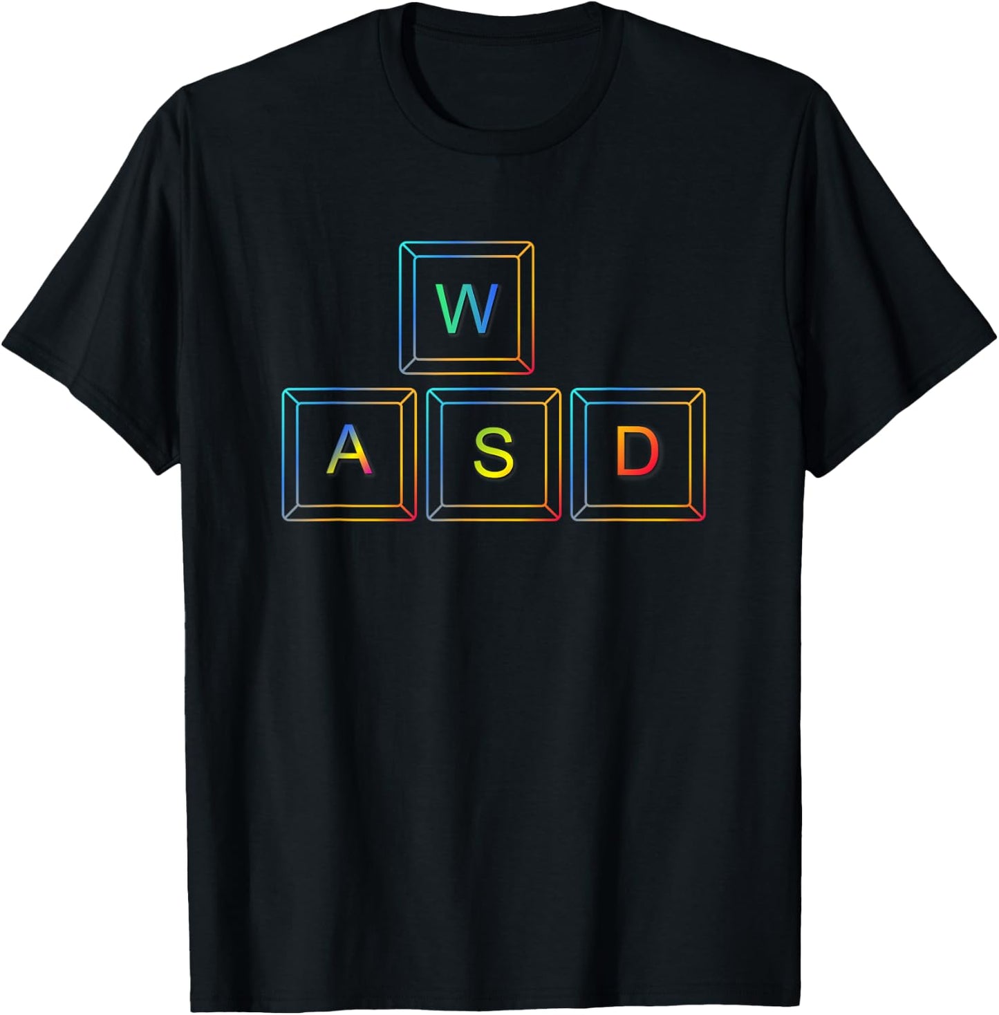 WASD RGB PC Gaming Gift Shirt for Computer Gamers T-Shirt - T-Shirt | Black