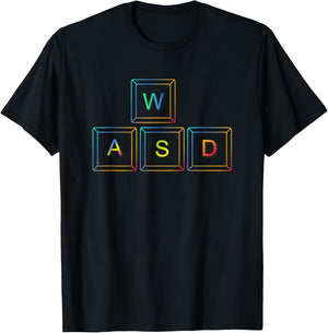WASD RGB PC Gaming Gift Shirt for Computer Gamers T-Shirt - T-Shirt | Black