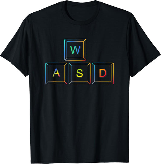 WASD RGB PC Gaming Gift Shirt for Computer Gamers T-Shirt - T-Shirt | Black