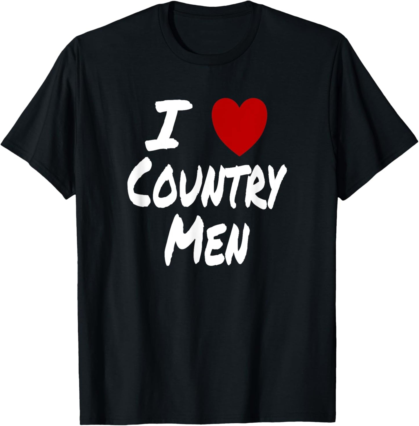 I Heart (Love) Country Men Southern Attraction Preference T-Shirt - T-Shirt | Black