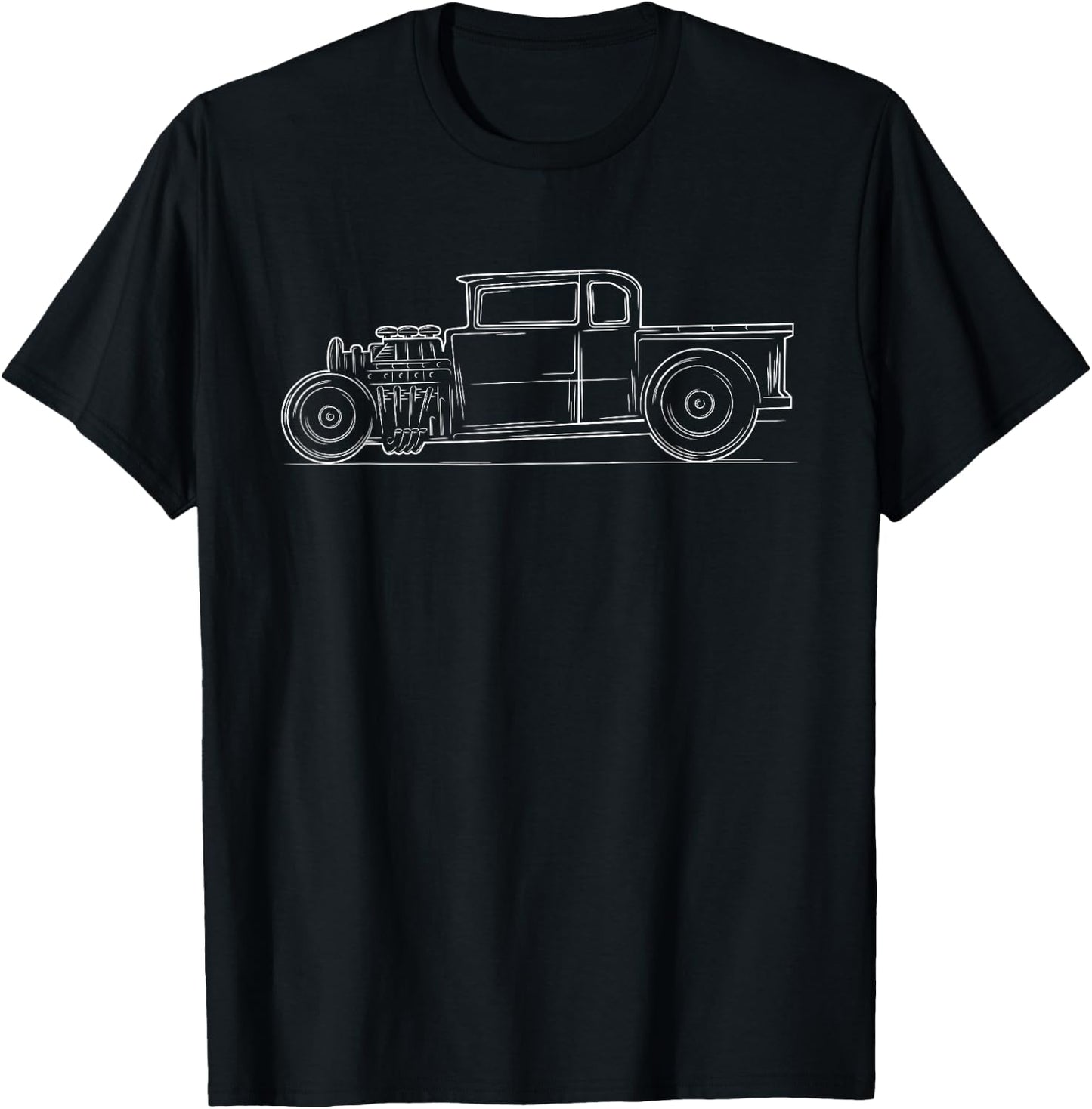 Vintage Hot Rod Rat Street Fink Steampunk Car Funny Men Gift T-Shirt - T-Shirt | Black