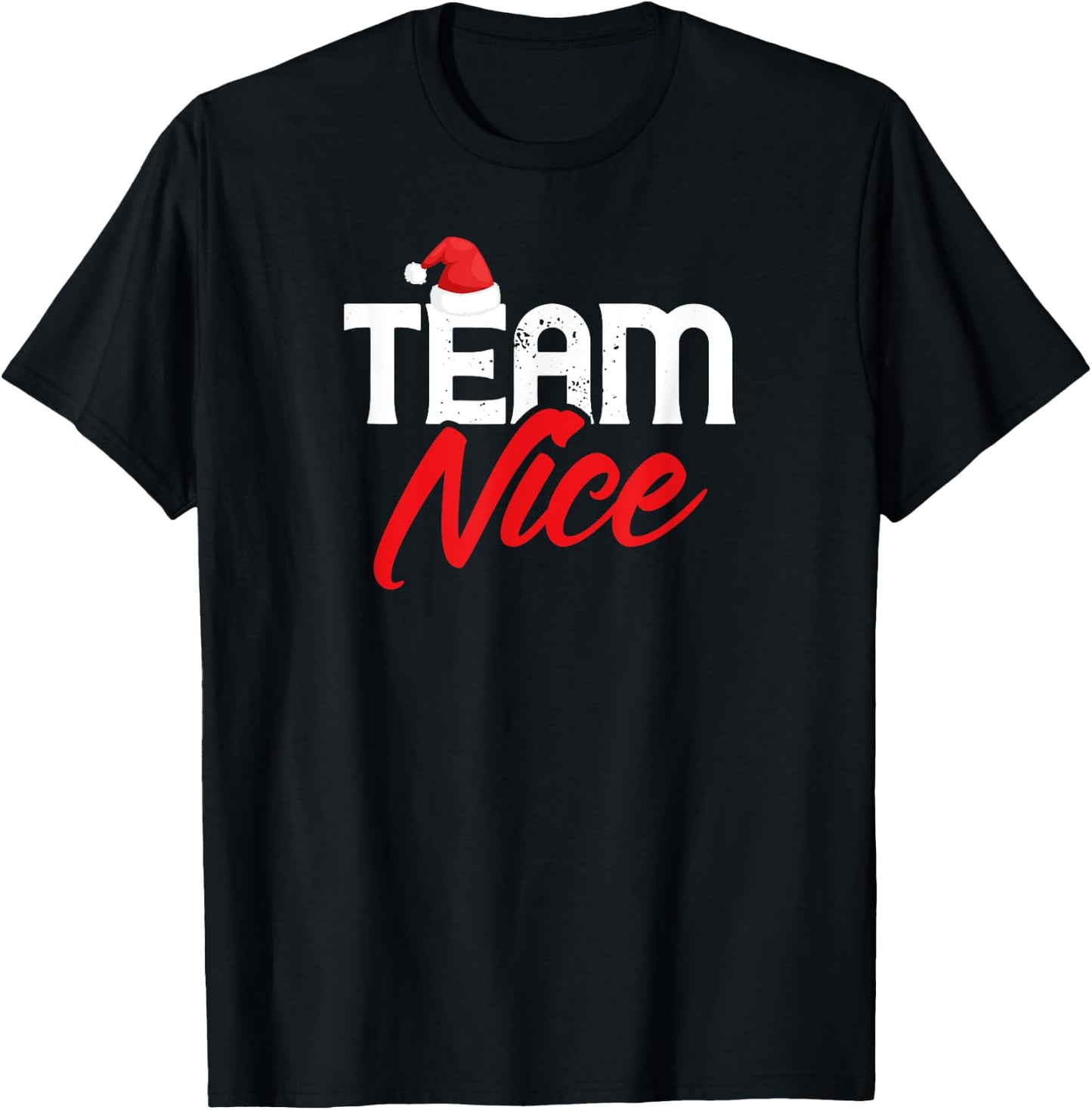 Team Nice Shirt Funny Couple Matching Outfit Team Naughty T-Shirt - T-Shirt | Black