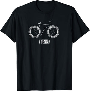 Vienna Austria Cute Vintage Retro Bike T-Shirt - T-Shirt | Black