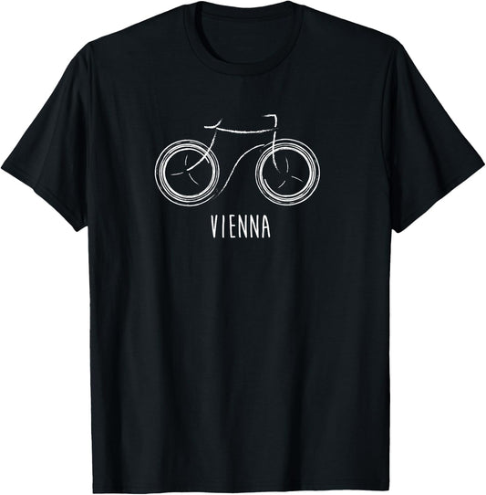 Vienna Austria Cute Vintage Retro Bike T-Shirt - T-Shirt | Black